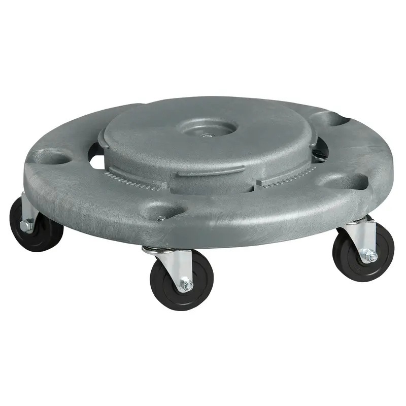Waste Container Dolly, Polyethylene, Grey, Fits: 24" Dia. 1
