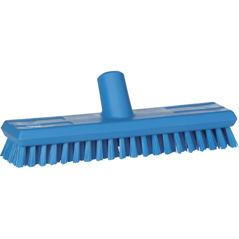Water-Fed Deck Scrub Brush, X-Coarse Bristles, 10-3/4", Polyester, Blue 1