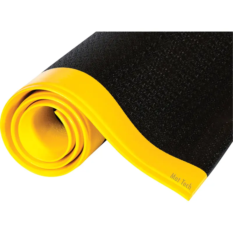 Wear-Bond™ Tuff-Spun® Mats, Pebbled, 3' X 5' X 9/16", Black/Yellow, Pvc Sponge 1