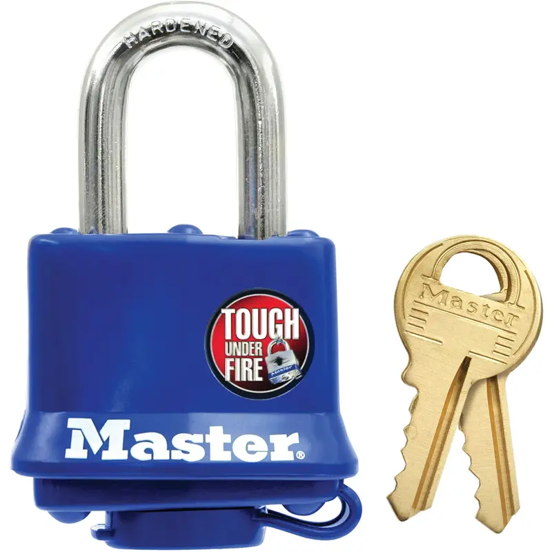 Weather-Resistant Padlock, Keyed Different, Laminated Steel, 1-9/16" Width 1