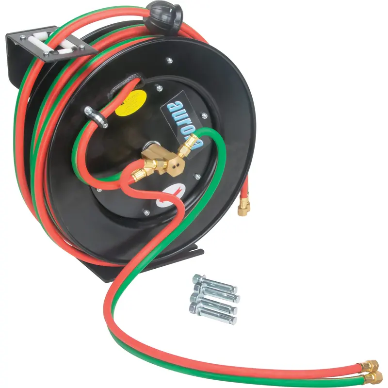 Welding Hose Reel, Welding Gases, 1/4" X 25', Single Hose, 300 Psi 1