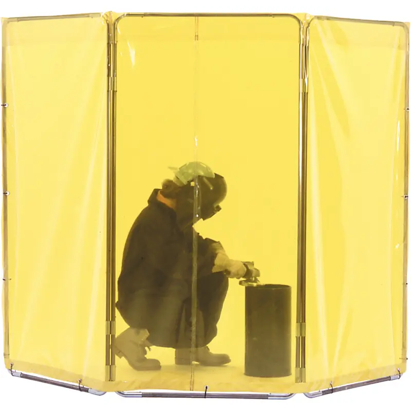 Welding Screen And Frame, 3 Panels, Yellow, 5' X 3' 1