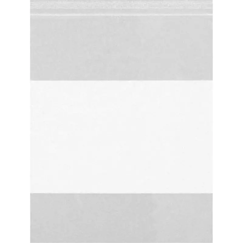 White Block Poly Bags, Reclosable, 5" X 8", 2 Mils 1