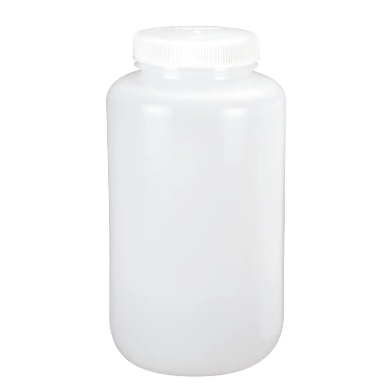 Wide-Mouth Bottles, Round, 1/2 Gal., Plastic 1