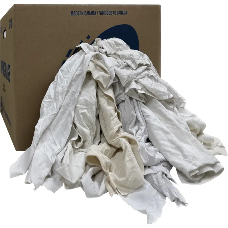 Wiper Rags Box, Ganzie, White, 20 Lbs. 1