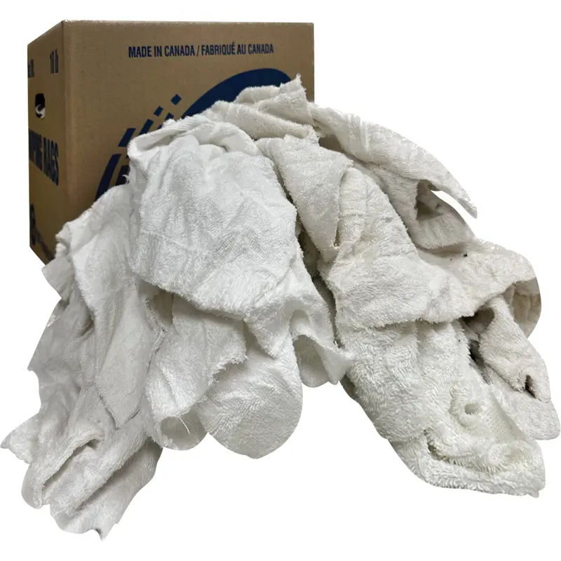 Wiper Rags Box, Terrycloth, White, 10 Lbs. 1