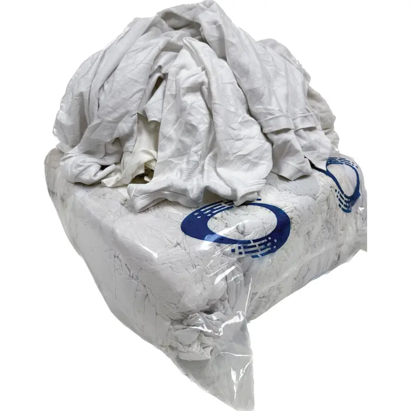 Wiping Rags, Cotton/Fleece, White, 25 Lbs. 1