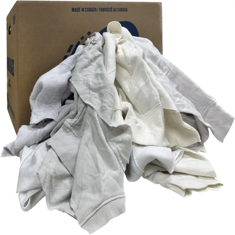 Wiping Rags, Fleece, White, 20 Lbs. 1