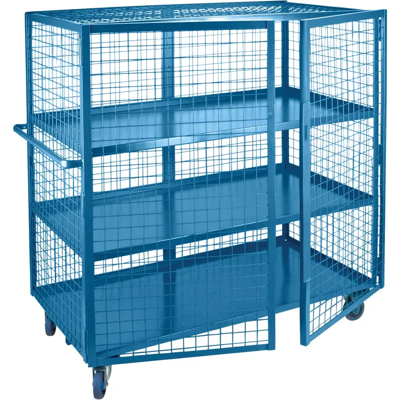 Wire Mesh Truck, 3 Tiers, 51" L X 26" W X 62.5" H, 1200 Lbs. Cap. 1