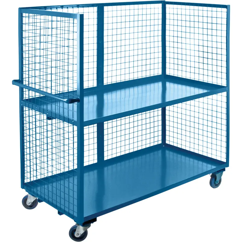Wire Mesh Utility Cart, Steel, 20" X 63" X 75", 1200 Lbs. Capacity 1