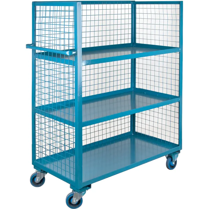 Wire Mesh Utility Cart, Steel, 30" X 63" X 75", 1200 Lbs. Capacity 1