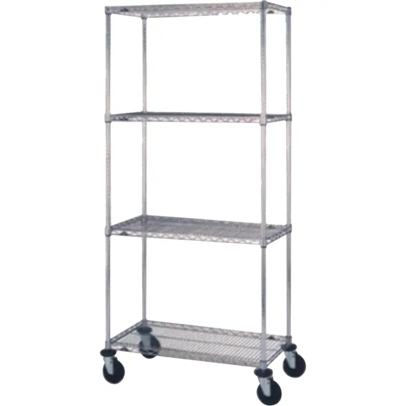 Wire Shelf Cart, Chrome Plated, 24" X 69" X 60", 800 Lbs. Capacity 1