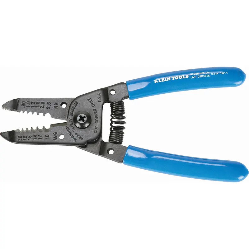 Wire Strippers/Cutters, 6-1/8" L, 10, 12, 14, 16, 18, 20 Awg 1