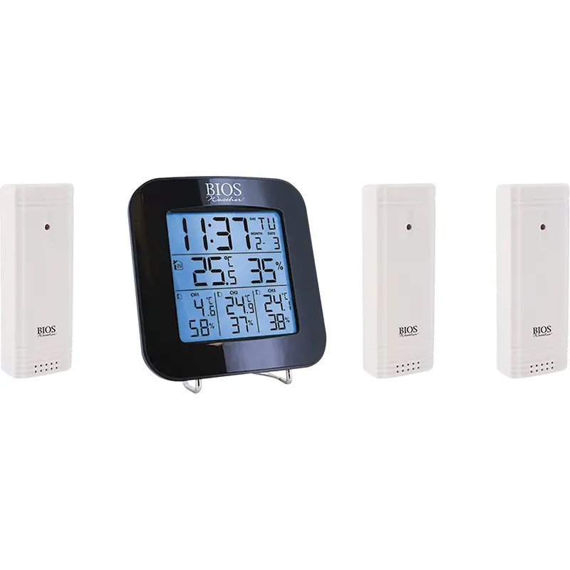 Wireless Weather Station With 3 Sensors, Non-Contact, Digital, 40-158°F (-40-70°C) 1