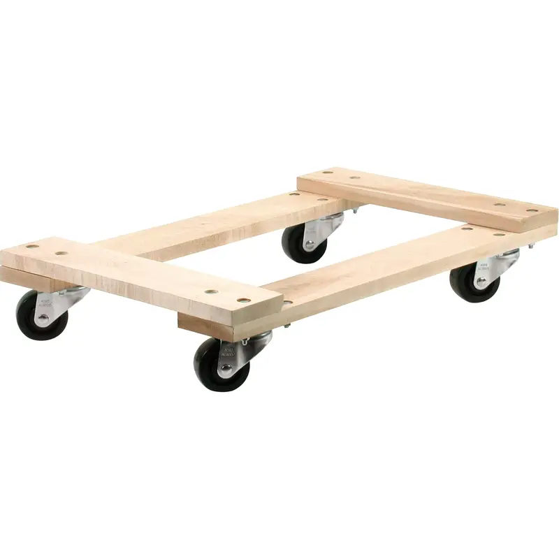Wood Dollies - Medium-Duty, Polyolefin Wheels, 900 Lbs. Capacity, 18" W X 30" D X 7" H 1