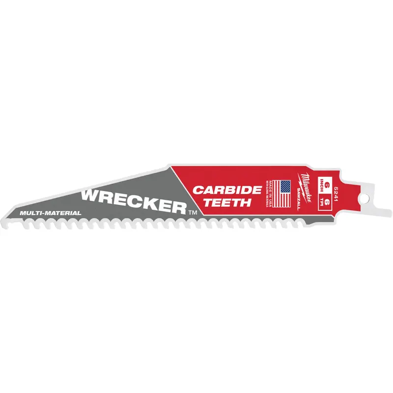 Wrecker™ Sawzall® Blade, Carbide, 6 Tpi, 6" L X 1" W 1