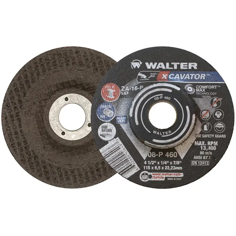 Xcavator™ Grinding Wheel, 4-1/2" X 1/4", 7/8" Arbor, Zirconium, Type 27 1