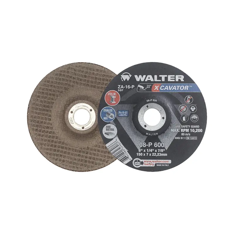 Xcavator™ Grinding Wheel, 6" X 1/4", 7/8" Arbor, Zirconium, Type 27 1