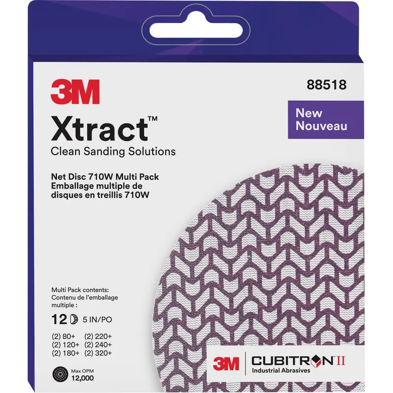 Xtract™ Cubitron™ Ii Net Disc 710W Assorted Pack, 5" Dia., 80+/120+/240+/220+/320+/180+ Grit, Ceramic 1