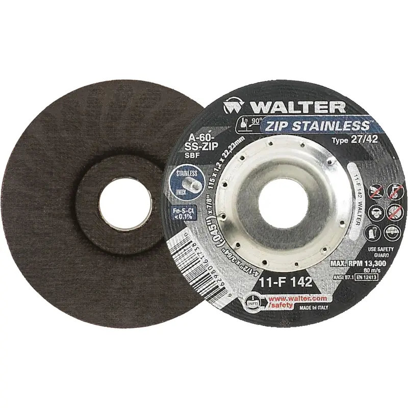 Zip™ Stainless Right Angle Grinder Reinforced Cut-Off Wheels 1