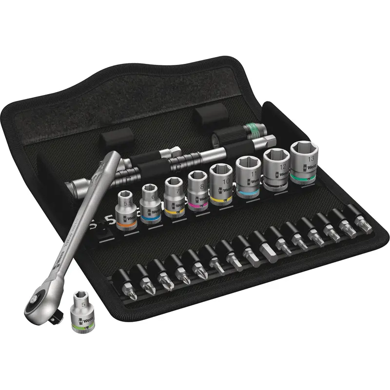 Zyklop Metric Metal Ratchet Set, 28 Pcs, 1/4" Drive Size 1