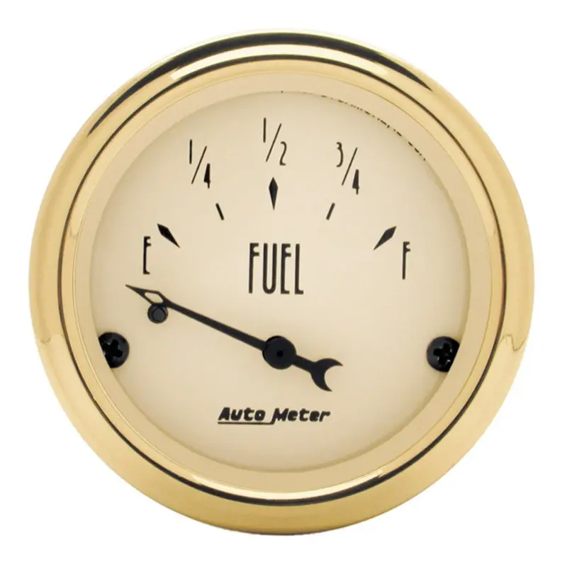 Autometer Gauge Fuel Level 2-1/16In. 0 Ohm(E) To 30 Ohm(F) Elec Golden Oldies 1