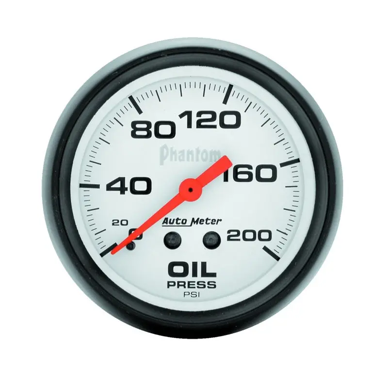 Autometer Phantom Mechanical Oil Pressure Gauge — 66.7Mm Dial, 0–200 Psi Range 1