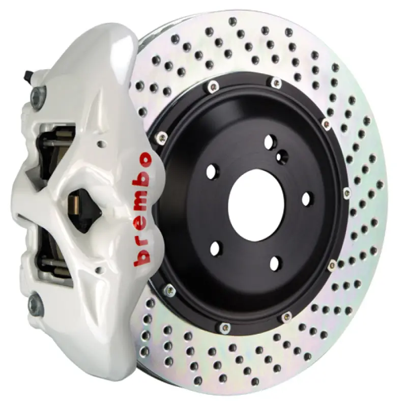 Brembo 06-09 997.1 Gt3 Rear Gt Bbk 4 Piston Cast 380X28 2Pc Rotor Drilled-White 1