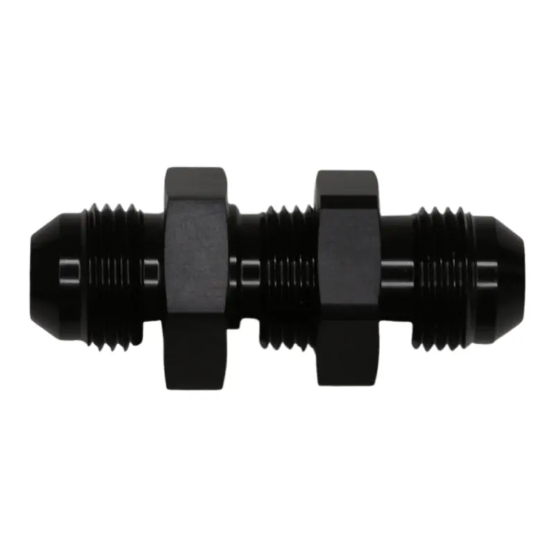 Deatschwerks 8An Male-To-Male Bulkhead Adapter With Nut – Matte Black Anodized 1