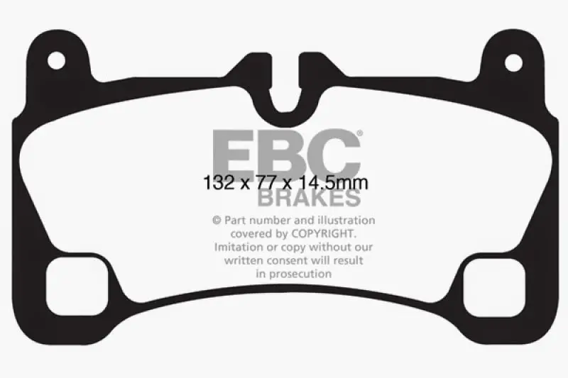 Ebc Yellowstuff Rear Brake Pads – Oe-Size, High-Friction Compound For 2008 Porsche Cayenne 4.8L Turbo 1
