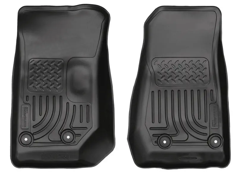 Husky Liners Weatherbeater Front Floor Liners – Black, Fit 2014 Jeep Wrangler (2- & 4-Door) 1