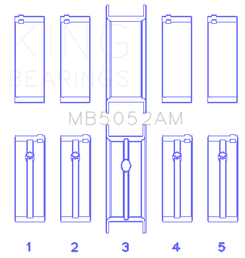 King Chrysler/Mitsubishi 122Ci 2.0L (Size 0.25) Main Bearing Set 1