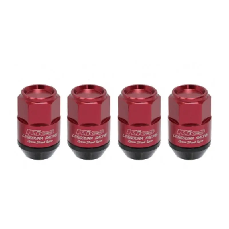 Project Kics Leggdura Red Closed-End Racing Lug Nuts — 35Mm Length, 12X1.25 Thread, 16 Pcs + 4 Locks 2