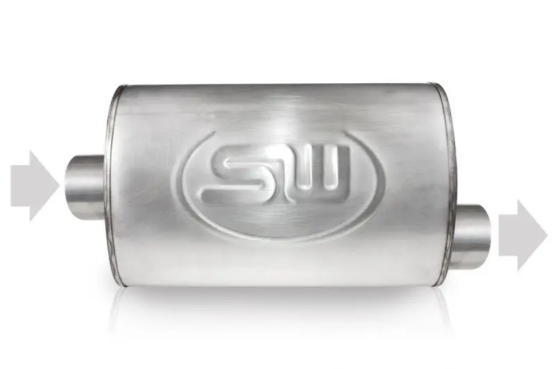 Stainless Works 4-Inch X 8-Inch Exhaust Flange — Center Inlet (2.25" Id), Offset Outlet (2.25" Od) 1