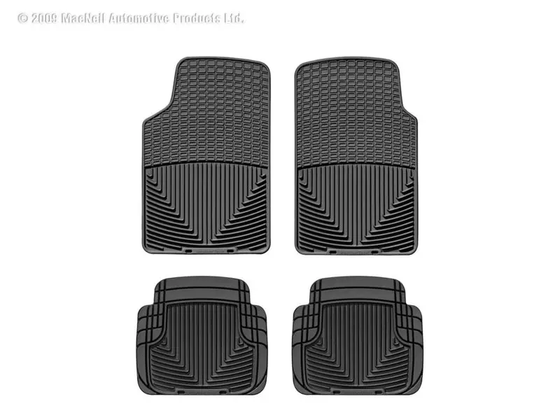 Wt Rubber Floor Mats – Front Row, Black Durable All-Weather Protection 1
