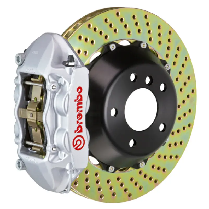 Brembo Gt Rear Big Brake Kit For 2011–2021 Jeep Grand Cherokee (Non-Srt) – 380X28Mm Drilled Two-Piece Rotors, 4-Piston Calipers, Silver Finish 1